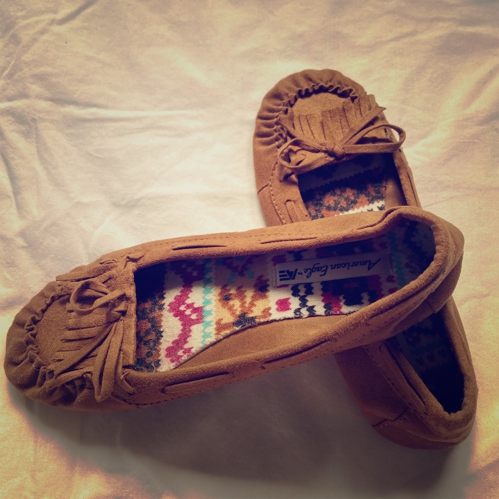 Light brown moccasins